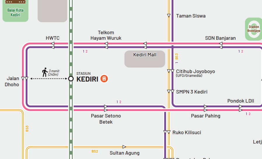 Preview Peta Transport for Kediri